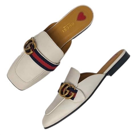 gucci flat peyton mule slide|GUCCI Peyton Slide Loafer Mules White Size 37 Marmont GG .